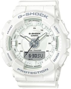 G-Shock Women's Analog-Digital White Strap Watch 50mm Step Tracker, Casio G Shock Watches, New G Shock, Steps Tracker, Citizen Watch, White Watch, G Shock Watches, Vintage Watches For Men, Baby G