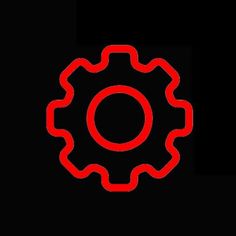 a red gear wheel on a black background