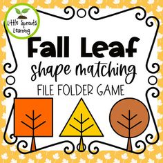 fall leaf shape matching file folder game