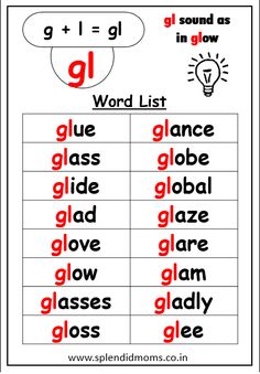 an english worksheet with the words g and l in red on white background