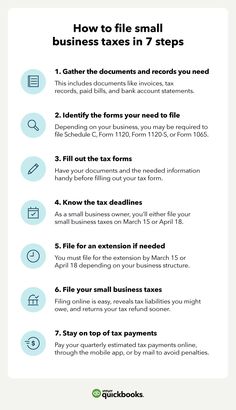 how to file small business taxes in 7 steps - info sheet for tax filing services