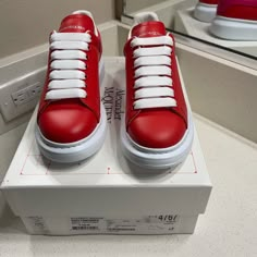 Brand New Alexander Mcqueen Sneakers Never Worn Red With Hot Pink Top Trim Made In Italy Comes With Box Womens Trendy Oversized Sneakers Versatile For All Outfits Shoes Alexander Mcqueen, Hot Pink Top, Alexander Mcqueen Sneakers, Hot Pink Tops, Mcqueen Sneakers, Mcqueen Shoes, Alexander Mcqueen Shoes, Wearing Red, Pink Top