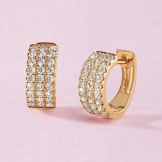 A top-notch front row. This huggie is elevated by its triple diamond row hand-crafted details. The solid gold design makes ir a timeless piece easy to wear it in every occasion. Pave Bangle, Diamond Ear Cuff, Diamond Initial Necklace, Diamond Huggies, Tiny Diamond, Heart Gemstone, Sell Gold, Diamond Star, Eye Necklace