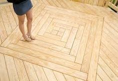 a woman standing on top of a wooden floor