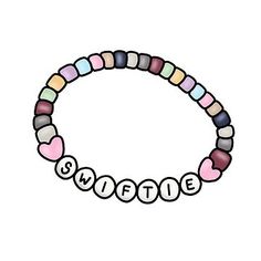 a bracelet with the word's written in different colors