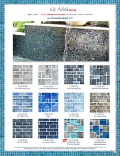 blue tile with different colors and sizes