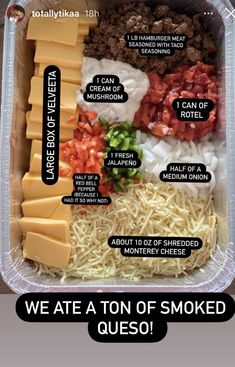 a plastic container filled with lots of different types of cheese and meats on top of each other