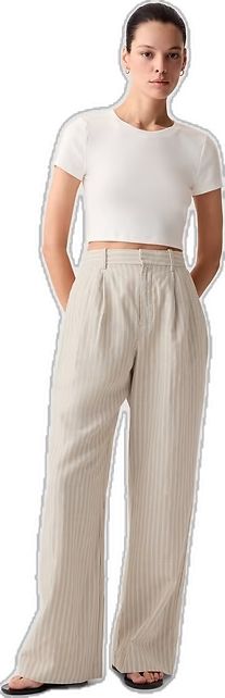 Solid Color High-waisted Linen Pants, Tailored Full-length Linen Pants, Full-length Beige Linen Pants, Straight-leg Linen Pants With Five Pockets, Beige Linen Full-length Bottoms, Cotton Linen Trousers, Welt Pockets, Linen Blend, High Rise