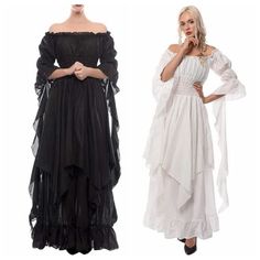 Women Medieval Renaissance Maxi Dress Boho Victorian Ball Gown Halloween Costume | eBay Gothic Victorian Dress For Halloween Costume, Gothic Victorian Dress Costume For Halloween, Black Medieval Dress For Halloween, Medieval Style Black Dress For Halloween, Halloween Long Sleeve Vintage Costume Dress, Witchy Victorian Dress For Halloween Costume, Witchy Victorian Dress For Halloween, Long Sleeve Corset Dress For Halloween Costume, Long Sleeve Corset Dress For Halloween