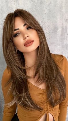 Trendy Dark Brown Hair, Haircuts For Long Hair With Layers, Sleek Hair, Hairstyles For Layered Hair, Hair 2024, Long Layered Haircuts, Haircuts For Medium Hair, Long Hair With Bangs, Long Layered Hair