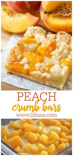 peach crumble bars are the perfect dessert for summer