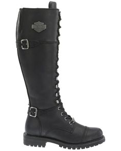 Harley Davidson Women's Beechwood Moto Boots - Round Toe, Black Harley Boots, Motorcycle Riding Boots, Women's Motorcycle Boots, Long Road, Riding Boot, Harley Davidson Women, Leather Riding Boots, Black Boots Women, Motorcycle Boots