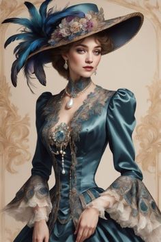 Victorian Gown, Gibson Girl, Fantasy Gowns, Historical Dresses, Fantasy Clothing, Vintage Beauty