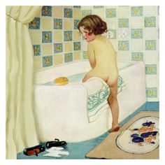 Jessie Willcox Smith Greeting Cards : Bathtime - challengeandfunretail American Illustration, Good Housekeeping, Childrens Illustrations, Childrens Art, Children's Book Illustration, Bath Time, Vintage Cards, Vintage Baby