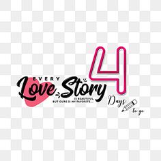 the logo for love story 4, which is written in pink and black on a white background