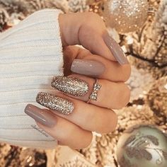 Unghie Sfumate, Glittery Nails, Modern Nails, Her Nails, Rose Gold Nails, Shiny Nails, Ballerina Nails, Prom Nails