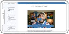 an image of a person on a cell phone with the caption'i, the pool care video course '