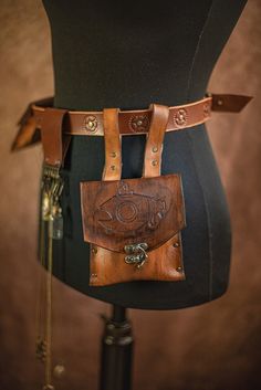 Fantasy Belt Pouch, Dnd Witch, Hip Satchel, Steampunk Waist Bag, Medieval Bag, Steampunk Belt, Fantasy Brown, Fairy Grunge Aesthetic, Summer Fest