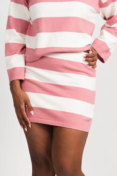 Striped mini skirt pink/white | Lush Fashion Lounge: boutique fashion skirts, affordable boutique skirts, cute affordable skirts Mini Skirt Pink, Striped Mini Skirt, Collared Sweater, Striped Skirt, Collar Sweater, Women's Boutique, Cute Skirts, Set Outfit, Striped Sweater