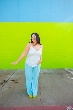 Get some sparkle back in your wardrobe! This easy-to-style tank is a gorgeous light blue color and is covered in fun sequins! The flattering fit and v-neck style make this tank stand out from all the rest. We paired ours with the Aqua Flare Pants. Hello SEQUINS Flattering v-neck style Loose, comfortable fit Pairs well with so many other colors True to size 98% Polyester 2% Spandex Seen styled with: Aqua Flare Pants https://www.aspynandivy.com/products/aqua-flare-pants-extended-sizes?_pos=1&_sid= Tank Stand, Blue Sparkles, Neutral Outfit, Light Blue Color, Hat Hairstyles, Flare Pants, Tee Shop, Sweater Jacket, Long Tops