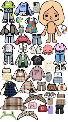 a bunch of different types of clothes and hats