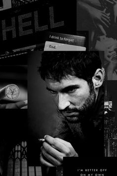 Greek God Costume, Lucifer Quote, Wallpaper Collage, Instagram Photo Frame, Tom Ellis Lucifer, Black Phone Wallpaper, Tom Ellis, Black And White Background