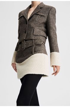 Experience effortless elegance with LEDIM W's high-fashion tweed high-end skirt. Crafted to make a sophisticated statement, this timeless piece is stylish, sexy, and refined, offering a look of luxury that is truly unforgettable. Luxury Brown Tweed Outerwear, Tweed Patchwork, Luxury Double-breasted Tweed Outerwear, Luxury Tweed Double-breasted Outerwear, High-end Brown Tweed Jacket, Single-breasted Tweed Long Sleeve Outerwear, Brown Skirts, Winter Skirt, Jacket Blazer