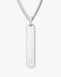 This is not your average pendant. We've paired simplicity and luxury with our silver Skyline Pendant, making it the pinnacle of modern jewelry design. Launch your collection with this best-selling men's accessory. Silver Rope Chain, Pendant Making, Modern Jewellery Design, Silver Link Chain, Solid Gold Chains, Silver Shop, Cuban Link Chain, Engraved Items, Cuban Link