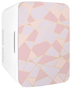 an image of a pink and white box