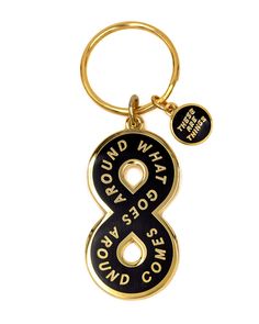 Karma Loop Keychain-These Are Things-Strange Ways Aesthetic Car Keychain, Key Chains Ideas, Keys Aesthetic, Loop Keychain, Bat Skull, Enamel Keychain, Funny Keychain, Moon Cat, Gothic Earrings