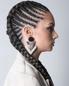 Boxing Braids Hairstyles, Cute Cornrow Hairstyles Black Women, Hair Braids Ideas, Makijaż Sugar Skull, Cornrow Hairstyle, Two Braid Hairstyles, Afro Braids, Short Box Braids Hairstyles