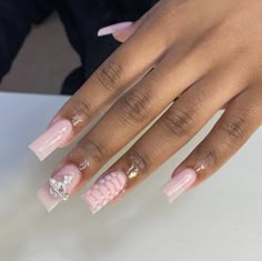 Chrome Charm Nails, Medium Length Acrylic Nails, Designer Nails, Colored Acrylic Nails, French Tip Acrylic Nails, Work Nails, French Acrylic Nails, Short Square Acrylic Nails, Acrylic Nails Coffin Pink