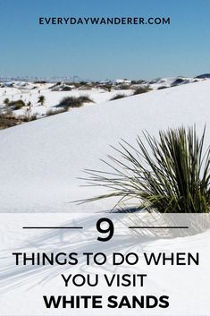 white sand dunes with the words 9 things to do when you visit white sands