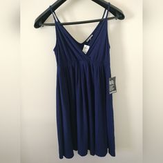 Express Dress Blue Satin Dress W Pocket Size Xs Blue Midi Sundress For Date Night, Blue Midi Length Sundress For Date Night, Blue Sundress For Date Night, Blue Casual Sundress For Date Night, Blue Flowy Dress, Royal Blue Midi Dress, Black Cutout Dress, White Tank Dress, Preppy Fits