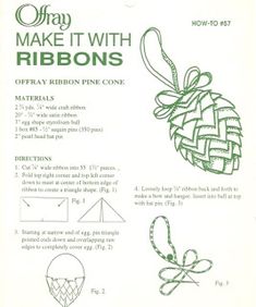 an instruction manual for how to make it with ribbons