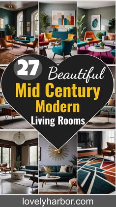 27 Beautiful Mid Century Modern Living Rooms Red Couch, Mid Century Modern Patterns, Mid Century Modern Living, Mid Century Modern Living Room, Modern Living, Floor To Ceiling Windows, Classic Furniture, Ceramic Table Lamps, Mid Century Modern Style