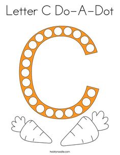 the letter c is for carrots coloring page with an orange and white capital letters