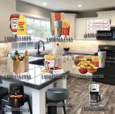 an advertisement for mcdonald's is shown in the kitchen