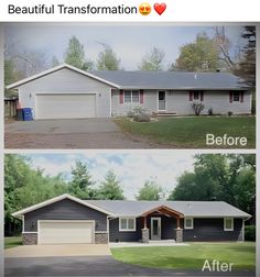 before and after pictures of a house