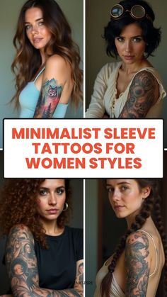 several photos of women with tattoos on their arms