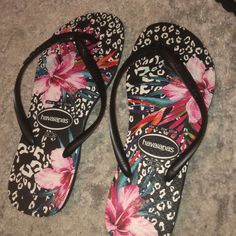 Product Details Fits True To Size, Available In 35-36 Us6 Thong Style; Slip On Rubber Upper, Rubber Lining, Rubber Sole Made In Brazil Brand New Fun Black Flip Flops For Beach, Fun Black Flip Flops For Vacation, Fun Black Flip Flops For Summer, Black Tropical Sandals For Beach Season, Black Tropical Sandals For Vacation, Black Tropical Flip Flops For Vacation, Black Tropical Flip Flops For Summer, Fun Black Sandals For Vacation, Black Tropical Style Flip Flops For Summer