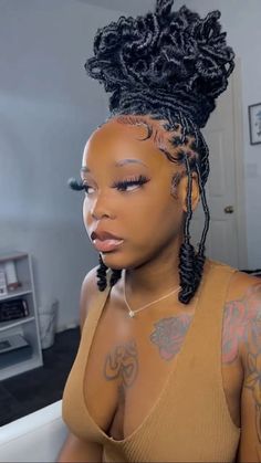 Loc Knots On Soft Locs, Soft Loc Barrel Style, Soft Locs Styling, Soft Locs Natural Hair, Barrel Twist Soft Locs Women, Soft Locs With Knots At The End, Up Do Styles For Locs, Soft Locs Wrapped Ends, Soft Locs Petal Bun