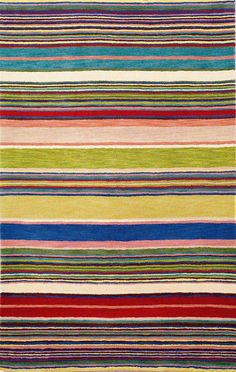 a multicolored rug with vertical stripes