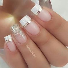 Golden Nail Art, Short Coffin Nails Designs, Nail Art Stripes, Ombré Nails, Golden Nails, Hello Nails, Square Nail Designs, French Manicure Nails, Minimalist Nail Art