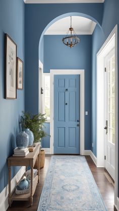 Not ready to commit to painted walls? Add a touch of blue with chic accent furniture. Explore how to style your entryway effortlessly with this trend.
 #BlueAccentFurniture #EntrywayDecor #ChicInteriors #StyleYourSpace #DecorTrends2025