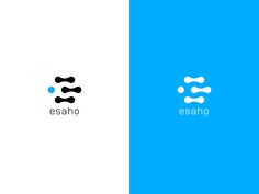 the logo for esaho is shown in two different colors