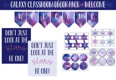 the galaxy classroom decor pack is available for students to use on their own school projects