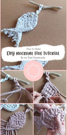 how to make a macrame fish ornament with this free crochet pattern