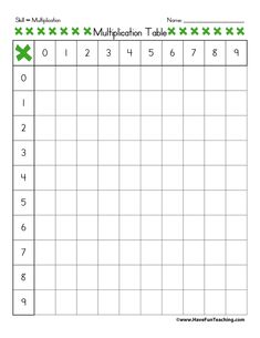 printable worksheet for the addition table