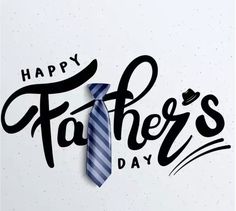 a father's day card with a blue tie and the words happy fathers day